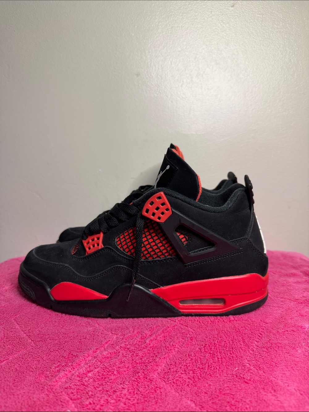 Jordan black and red basketball sneakers